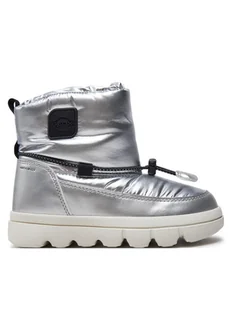 Geox Śniegowce J WILLABOOM GIRL B A J46HWE 0LVNF C0474 M Srebrny - Buty dla dziewczynek - miniaturka - grafika 1