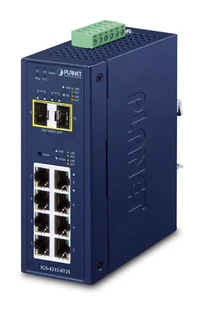 PLANET IP30 Industrial L2/L4 8-Port Zarządzany L2/L4 Gigabit Ethernet (10/100/1000) Niebieski - Pozostałe akcesoria sieciowe - miniaturka - grafika 1