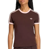 Koszulki sportowe damskie - Koszulka damska adidas Originals 3-Stripes Slim KC9017 - brązowa - miniaturka - grafika 1