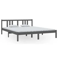 Łóżka - Podwójne szare łóżko z drewna 160x200 cm R6-B04 - miniaturka - grafika 1