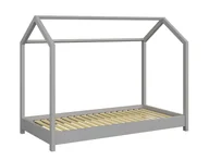 Łóżka dla dzieci i młodzieży - Szare łóżko dla chłopca typu domek 80x180 C5-G00 - miniaturka - grafika 1