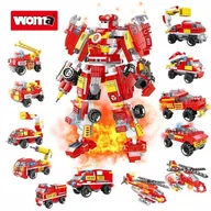 Klocki - KLOCKI WOMA ZESTAW STRAŻACKI 12w1 591 el. - miniaturka - grafika 1