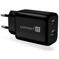 Ładowarki do telefonów - Ładowarka sieciowa Connect IT Wanderer2 GaN, 1× USB-C + 1x USB-A, 33W PD (CWC-2080-BK) Czarna - miniaturka - grafika 1