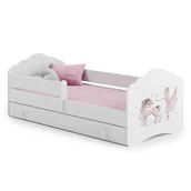 Łóżka dla dzieci i młodzieży - Łóżko dziecięce FALA z szufladą i barierką 160x80 Dziewczynka z jednorożcem - miniaturka - grafika 1