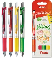 Pióra kulkowe - Pióro Kulkowe Pentel Energel 'Bl77 /Kpl 4 Sztuki/ Mięsiste Cytrusy - miniaturka - grafika 1