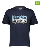 Koszulki męskie - Jack & Jones Koszulki (2 szt.) w kolorze granatowo-białym - miniaturka - grafika 1