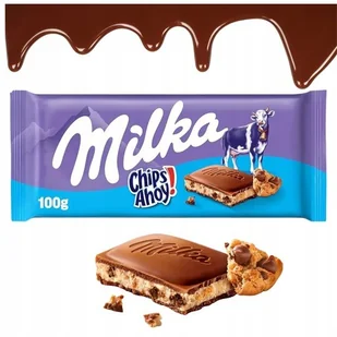Milka Czekolada Mleczna Chips Ahoy Z Kawałkami Ciastek I Czekolady 100g - Słodkie kremy i masła Milka Czekolada Mleczna Chips Ahoy Z Kawałkami Ciastek I Czekolady 100g - Słodkie kremy i masła - miniaturka - grafika 1