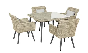 Bello Giardino Elegancki zestaw BASSO technorattan stół 4 krzesła - Meble ogrodowe - miniaturka - grafika 2