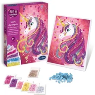 Zabawki kreatywne - Zestaw artystyczny Obraz z cekinami Jednorożec, SentoSphere - miniaturka - grafika 1