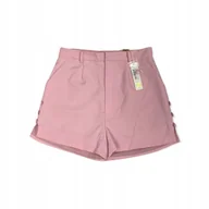 Spodenki damskie - Różowe materiałowe spodenki damskie MESHKI L - miniaturka - grafika 1