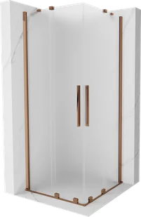 Mexen Velar Duo kabina prysznicowa rozsuwana 80x80 cm, szron, różowe złoto - 871-080-080-32-60 - Kabiny prysznicowe - miniaturka - grafika 1