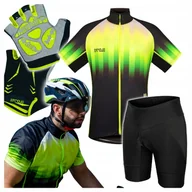 Spodenki rowerowe - Strój Kolarski Męski rozm L Koszulka Spodenki Rowerowe z Wkładką Rękawiczki - miniaturka - grafika 1