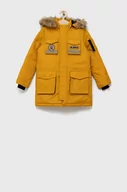 Kurtki i płaszcze dla chłopców - Guess kurtka dziecięca kolor żółty - miniaturka - grafika 1