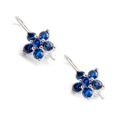 Biżuteria dla dzieci - Srebrne kolczyki kwiatek granatowe cyrkonie - miniaturka - grafika 1