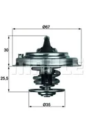 Termostaty - Termostat, płyn chłodzący Mahle TX 34 82D - miniaturka - grafika 1