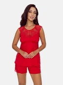 Piżamy damskie - Damska piżama krótka zmysłowa czerwona Eldar r.S - miniaturka - grafika 1