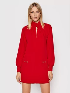 Sukienki - Kontatto Sukienka koktajlowa NO170 Czerwony Regular Fit - grafika 1
