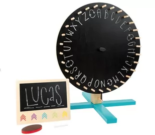 Zabawka Koło fortuny dla dzieci, zabawa drewniana small foot design , zabawka edukacyjna dla 4 latka - Łamigłówki - miniaturka - grafika 1