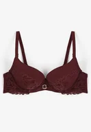 Biustonosze - Ciemnofioletowy Biustonosz Miseczka C z Koronkowymi Detalami Mailese - Born2be - miniaturka - grafika 1