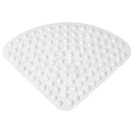 Maty antypoślizgowe - Mata antypoślizgowa narożna pod prysznic, 54 x 54 cm, do natrysków wewnętrznych, z przyssawkami, wachlarzowata, biała - miniaturka - grafika 1