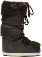 Kozaki damskie - buty zimowe damskie MOON BOOT FAUX FUR Brown - miniaturka - grafika 1