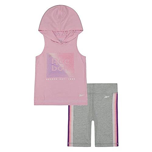 Reebok Tod Hood Top Y Short Sports Set dla dziewczynek, chłopców, zestaw sportowy, C23921RGI, różowy (Lt), 2 lata