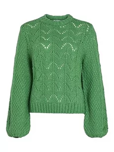 Vila Women's Visultan Knit O-Neck L/S TOP-NOOS sweter dzianinowy, zielony Kelly Green/Szczegóły: melanż, S, Zielony Kelly/Szczegóły: melanż, S - Swetry damskie - miniaturka - grafika 1