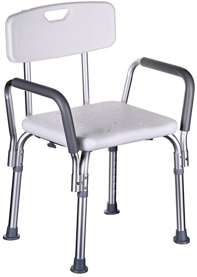 Krzesło prysznicowe z oparciem i podłokietnikami