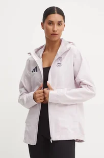 adidas Performance kurtka przeciwdeszczowa Olympic damska kolor różowy przejściowa JD7951 - Kurtki damskie - miniaturka - grafika 1