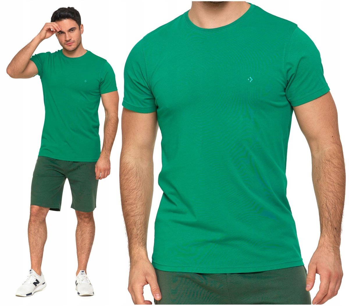 T-SHIRT PREMIUM MĘSKI Koszulka Gładka Bluzka z Haftem Logo MORAJ XXL