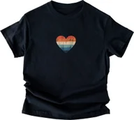 Koszulki i topy damskie - damska czarna koszulka z sercem - miniaturka - grafika 1