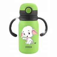 Kubki dla dzieci - Bidon Noveen TB564 zielony 300 ml stal nierdzewna - miniaturka - grafika 1