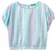 Koszule męskie - United Colors of Benetton Koszula męska 5JKCCQ01I, Turkusowy Fantasy w paski 901, L dziewczynka, Turkusowy Fantazja W Paski 901 - miniaturka - grafika 1