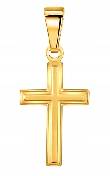 Złoty prosty krzyż krzyżyk srebro 925 pozłacane