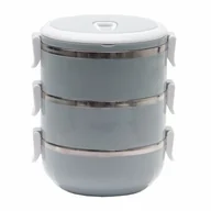 Kubki termiczne - Termos obiadowy 3 komory Bento niebieski - miniaturka - grafika 1