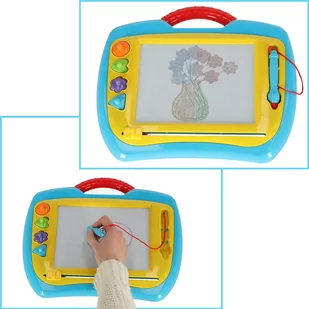Tablica magnetyczna tablet do rysowania znikopis stempelki niebieski XL - Tablice dla dzieci - miniaturka - grafika 4