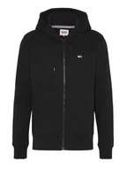 Bluzy męskie - TOMMY JEANS bluza czarna zapinana na zamek Black, Rozmiar XXL - miniaturka - grafika 1
