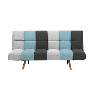 Beliani Sofa tapicerowana szara/niebieska patchwork INGARO - Sofy i kanapy - miniaturka - grafika 1