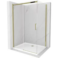 Kabiny prysznicowe - Mexen Omega kabina prysznicowa rozsuwana 100x70 cm, transparent, złota + brodzik Flat - miniaturka - grafika 1