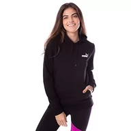 Bluzy damskie - PUMA Damska bluza z kapturem ESS, czarny, S - miniaturka - grafika 1
