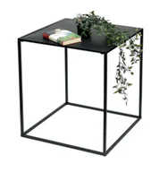 Ławy i stoliki kawowe - DanDiBo Stolik Kawowy Czarny Metalowy L Stolik Boczny Salon 96252 Stolik Stół Boczny 52 cm Stół Sofa Stół Kuchnia Stół Nowoczesny - miniaturka - grafika 1