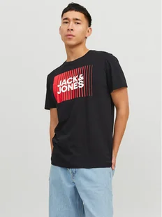Jack&Jones T-Shirt Corp 12233999 Czarny Standard Fit - Koszulki męskie - miniaturka - grafika 1