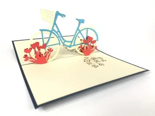 GrandGift Karnet na każdą okazję 3D, Rower wśród tulipanów - Kartki okolicznościowe i zaproszenia - miniaturka - grafika 1