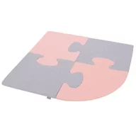 Maty edukacyjne - KiddyMoon Piankowe Puzzle do zabawy Trójkąt różowy-jasnoszary 4 Zabawka mata - miniaturka - grafika 1