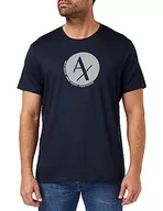 Koszulki męskie - Armani Exchange Męski T-Shirt Slim Fit Circle Logon Ax Pima Cotton Tee, grantowy, XS - miniaturka - grafika 1