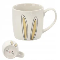 Kubki dla dzieci - Kubek dla dzieci CERAMICZNY zające uszy MIŁY 270 ml - miniaturka - grafika 1