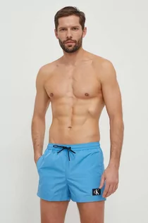 Stroje kąpielowe - Calvin Klein szorty kąpielowe kolor turkusowy - grafika 1