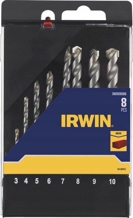 Irwin Wiertło WIERŁO DO BETONU kpl. 8szt. 3, 4, 5, 6, 7, 8, 9 i 10mm w kasecie