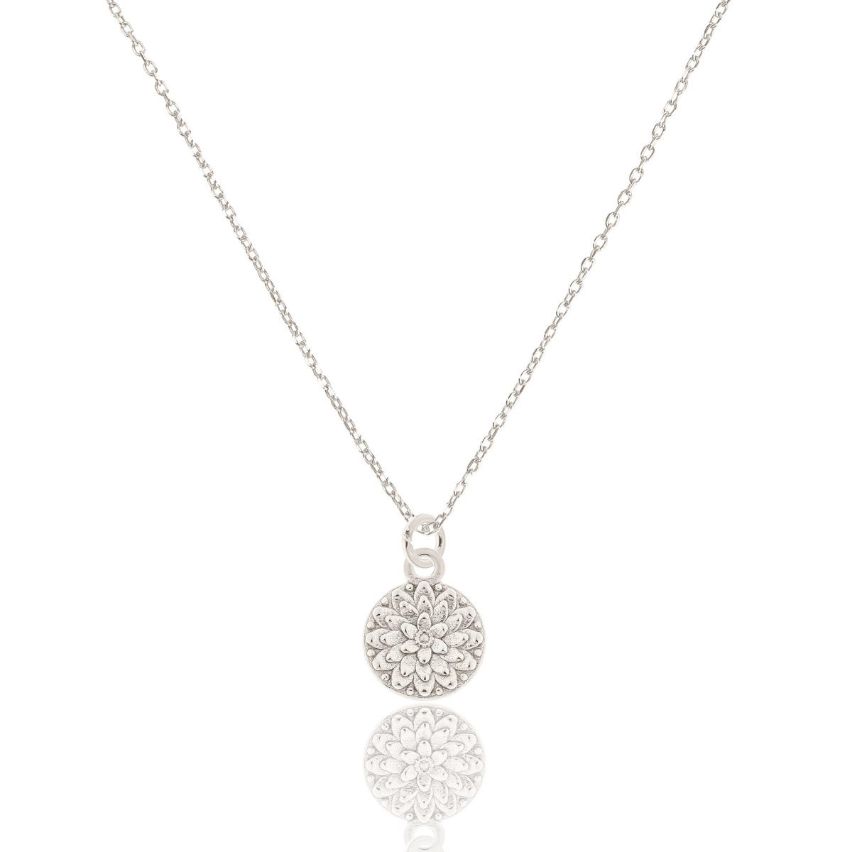 Naszyjnik srebrny z kwiatkiem 42 CM
