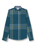 Koszule męskie - s.Oliver Sales GmbH & Co. KG/s.Oliver Męska koszula z długim rękawem, slim fit koszula z długim rękawem, slim fit, Niebieski zielony, S - miniaturka - grafika 1